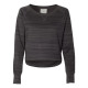 Ladies' Odyssey Striped Poly Fleece Hi-Lo Crew