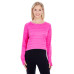 Ladies' Odyssey Striped Poly Fleece Hi-Lo Crew