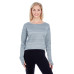 Ladies' Odyssey Striped Poly Fleece Hi-Lo Crew