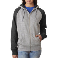 Ladies' Glitter French Terry Contrast Full-Zip Hood