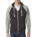 Adult Triblend Colorblock Full-Zip Fleece Hood