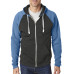 Adult Triblend Colorblock Full-Zip Fleece Hood