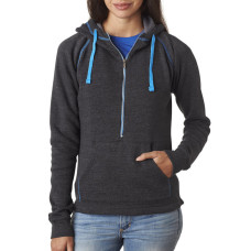 Ladies' Triblend Half-Zip Fleece Hood