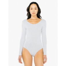 Ladies' Cotton Spandex Long Sleeve Double U-Neck Bodysuit