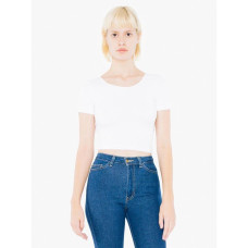 Ladies' Cotton Spandex Short-Sleeve Crop Top