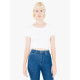 Ladies' Cotton Spandex Short-Sleeve Crop Top
