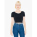 Ladies' Cotton Spandex Short-Sleeve Crop Top