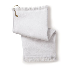 Fringed Fingertip Towel with Corner Grommet and Hook