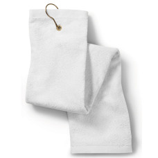 Deluxe Tri-Fold Hemmed Hand Towel with Center Grommet and Hook