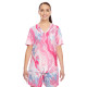 Ladies' Short-Sleeve V-Neck Tournament Sublimated Pink Swirl Jersey