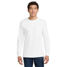 Gildan - Ultra Cotton 100% US Cotton Long Sleeve T-Shirt with Pocket.  2410