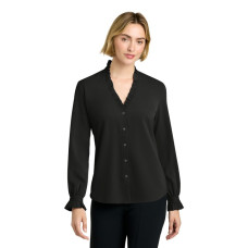 Brooks Brothers Women's Long Sleeve Ruffle Collar Blouse BB18011