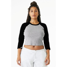 BELLA+CANVAS Women's Micro Rib 3/4 Raglan Baby Tee BC1200