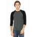BELLA+CANVAS  Unisex 3/4-Sleeve Baseball Tee. BC3200