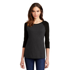 District Women's Perfect Tri 3/4-Sleeve Raglan. DM136L