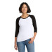 District Women's Perfect Tri 3/4-Sleeve Raglan. DM136L