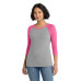 District Women's Perfect Tri 3/4-Sleeve Raglan. DM136L