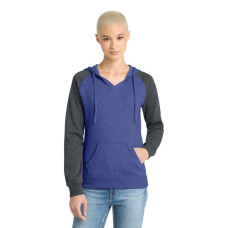 District Women's Lightweight Fleece Raglan Hoodie.  DT296