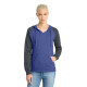 District Women's Lightweight Fleece Raglan Hoodie.  DT296