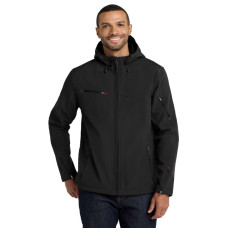 Port Authority Textured Hooded Soft Shell Jacket. J706