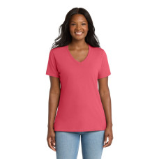 Port & Co Women's Core Cotton V-Neck Tee. LPC54V Port & Co Women's Core Cotton V-Neck Tee. LPC54V