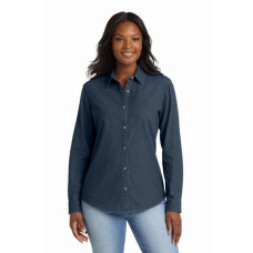 Port & Co Women's Long Sleeve Value Denim Shirt.  LSP10