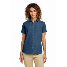 Port & Co Women's Short Sleeve Value Denim Shirt.  LSP11