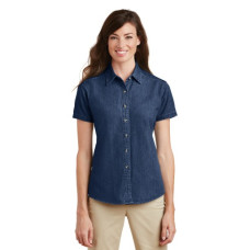 Port & Co Women's Short Sleeve Value Denim Shirt.  LSP11
