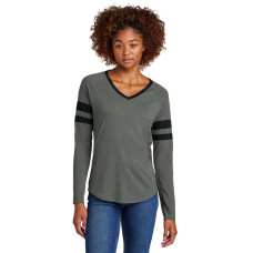 Sport-Tek Women's Halftime Stripe Long Sleeve V-Neck Tee LST6043