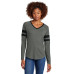 Sport-Tek Women's Halftime Stripe Long Sleeve V-Neck Tee LST6043