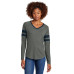 Sport-Tek Women's Halftime Stripe Long Sleeve V-Neck Tee LST6043