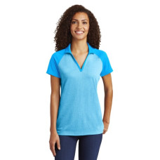 Sport-Tek Ladies PosiCharge RacerMesh Raglan Heather Block Polo. LST641 Sport-Tek Ladies PosiCharge RacerMesh Raglan Heather Block Polo. LST641