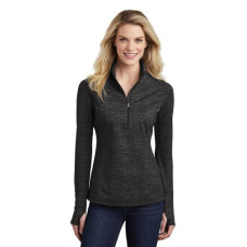 Sport-Tek ® Ladies Sport-Wick ® Stretch Reflective Heather 1/2-Zip Pullover. LST855