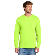 Port & Co Long Sleeve Essential Pocket Tee.  PC61LSP