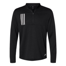 Men's 3-Stripes Double-Knit Quarter-Zip Pullover