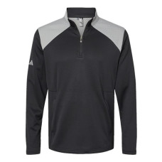 Men's Textured Mixed Media Quarter-Zip Pullover