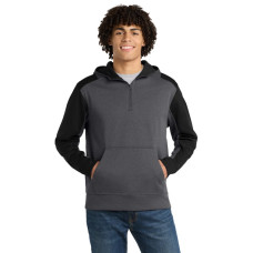 Sport-Tek  Tech Fleece Colorblock 1/4-Zip Hooded Sweatshirt. ST249