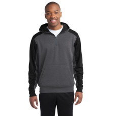 Sport-Tek®  Tech Fleece Colorblock 1/4-Zip Hooded Sweatshirt. ST249