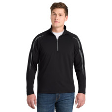 Sport-Tek Sport-Wick Stretch 1/4-Zip Colorblock Pullover. ST851