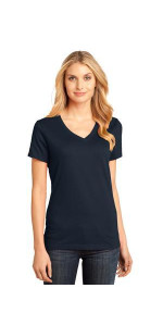 District - Women's Perfect Weight V-Neck Tee. DM1170L