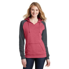 District Women's Lightweight Fleece Raglan Hoodie.  DT296