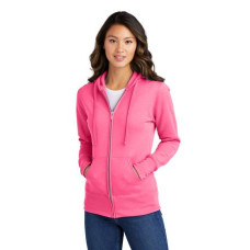 Port & Company Ladies Core Fleece Full-Zip Hooded Sweatshirt. LPC78ZH