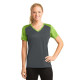 Sport-Tek Ladies CamoHex Colorblock V-Neck Tee. LST371