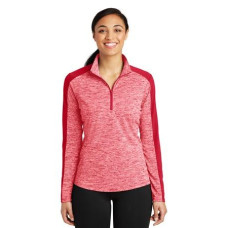 Sport-Tek Ladies PosiCharge Electric Heather Colorblock 1/4-Zip Pullover. LST397