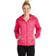 Sport-Tek Ladies Heather Colorblock Raglan Hooded Wind Jacket. LST40