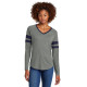 Sport-Tek Ladies Halftime Stripe Long Sleeve V-Neck Tee LST6043