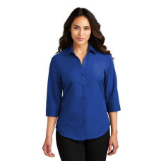 Port Authority Ladies 3/4-Sleeve Carefree Poplin Shirt. LW102