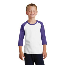 Port & Company Youth Core Blend 3/4-Sleeve Raglan Tee. PC55YRS