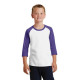 Port & Company Youth Core Blend 3/4-Sleeve Raglan Tee. PC55YRS