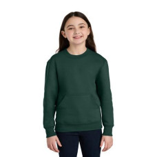 Port & Co Youth Core Fleece Crewneck Pocket Sweatshirt PC78YPKT